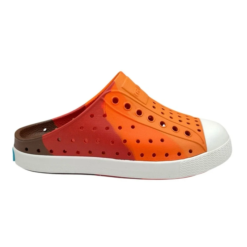 Native Little Boys Girls Jefferson Clog Size 11 Marble Orange Sunset Roasted